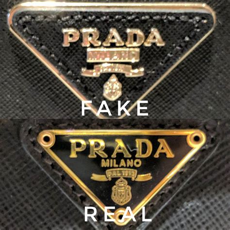 prada original vs fake|authentic Prada logo.